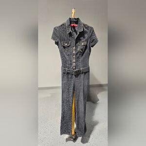 Hot Kiss Striped Denim Jumpsuit